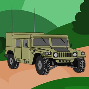 Army Hummer Cartoon Puzzle