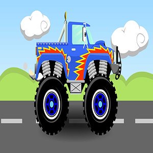 Blue Monster Truck Cartoon Edition