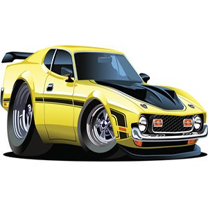 Cartoon Muscle Yellow Car