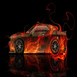 Dodge Challenger Muscle Side Fire Car