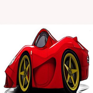 Ferrari Red Cartoon Car Puzzle