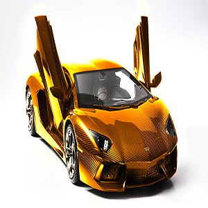 Gold Lamborghini Aventador