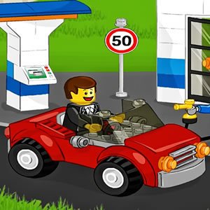 Lego Car At Gas Station