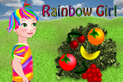 Rainbow Girl Collecting Fruits