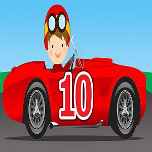 Red Cartoon Racing Car