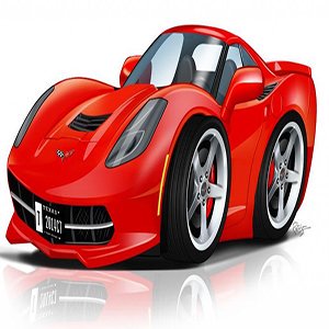 Red Cartoon Street Car