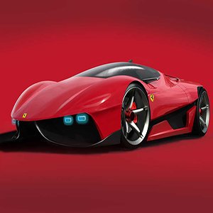 Red Futuristic Ferrari