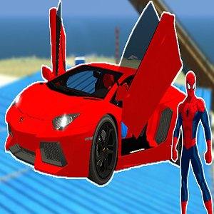 Red Spiderman Lamborghini Car