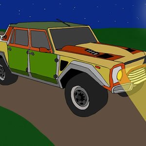 SUV Car Cartoon Puzzle