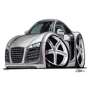 White Cartoon Audi