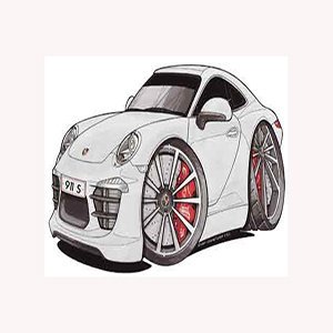 White Porsche Cartoonized