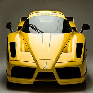 Yellow Ferrari Front View