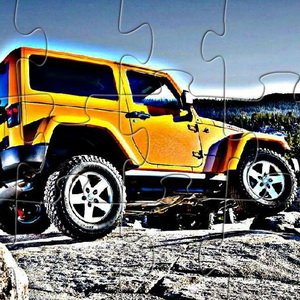 Yellow Jeep Wrangler Off Road