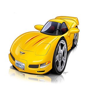 Yellow Racing Cartoon Car