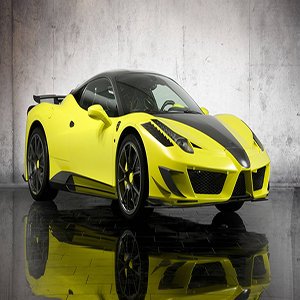 Yellow Sporty Ferrari Car